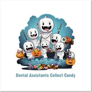 Dental Assistants Collect Candy Halloween Dental, Posters and Art